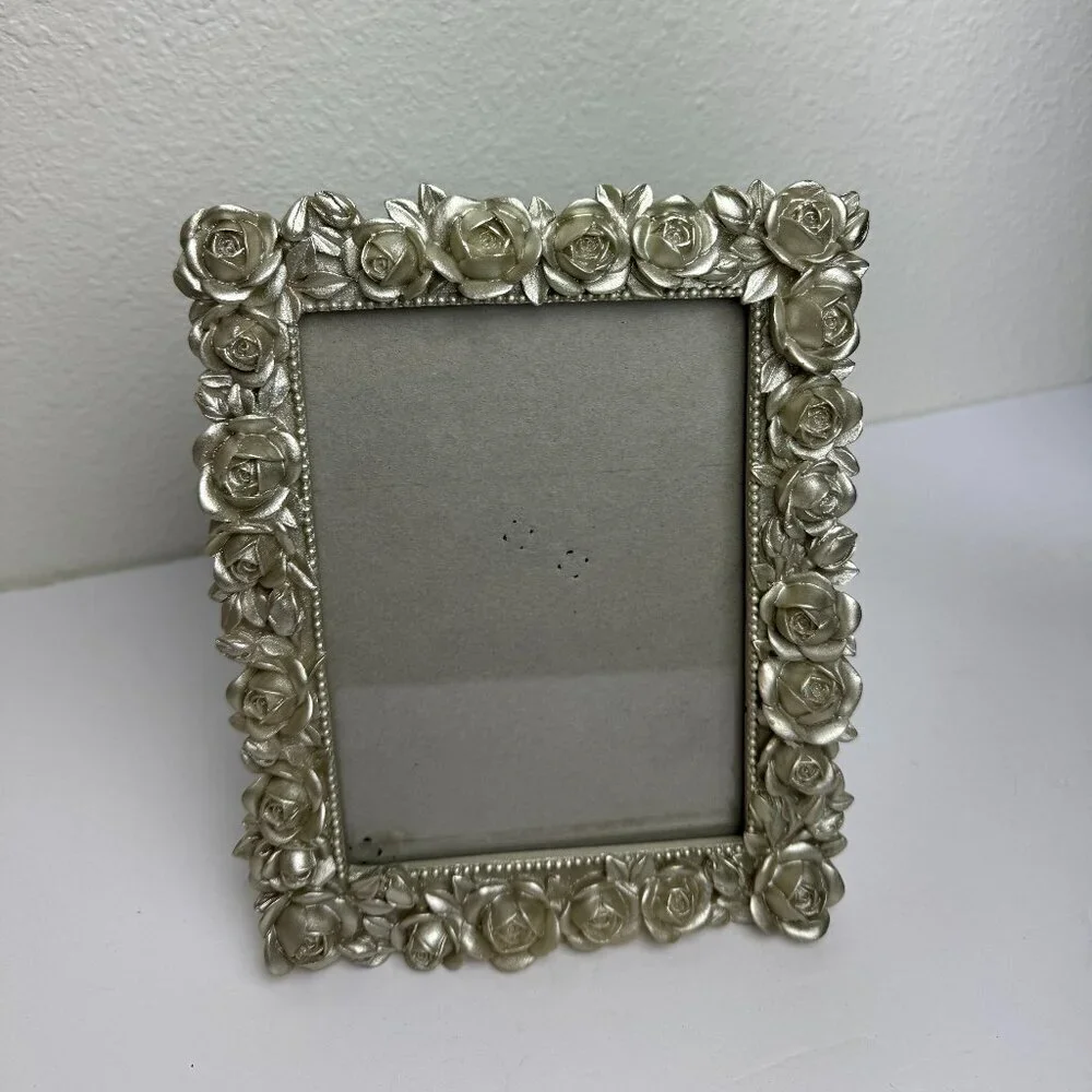 Concepts Picture Photo Frame Silver  Roses 6.5